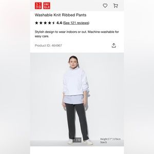 NWT Uniqlo Washable Knit Ribbed Pants SIZE M